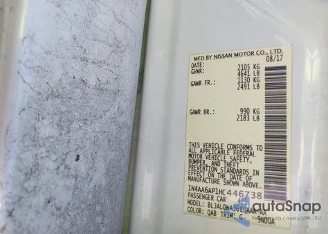 2017 Nissan Maxima 3.5 S z USA, uszkodzony, nr VIN 1N4AA6AP1HC446738